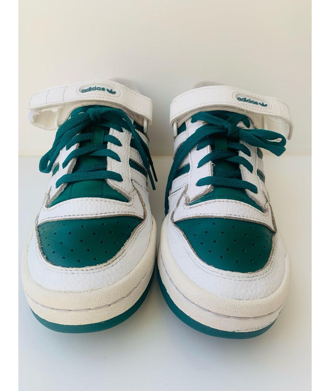 ADIDAS Зеленые кожаные низкие кроссовки / кеды, фото 2