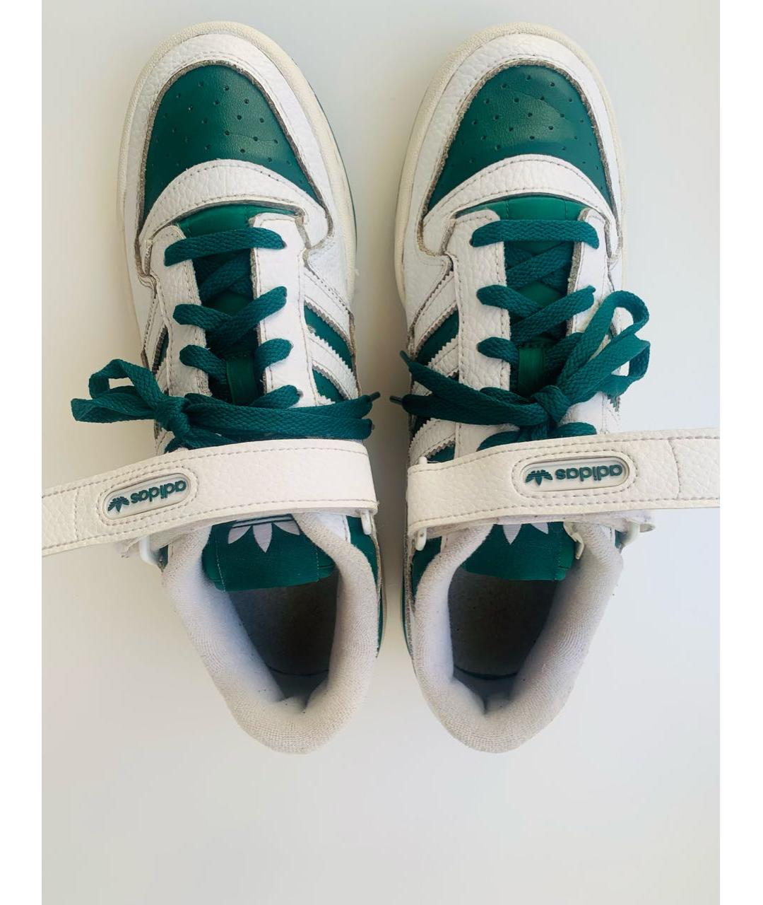 ADIDAS Зеленые кожаные низкие кроссовки / кеды, фото 3