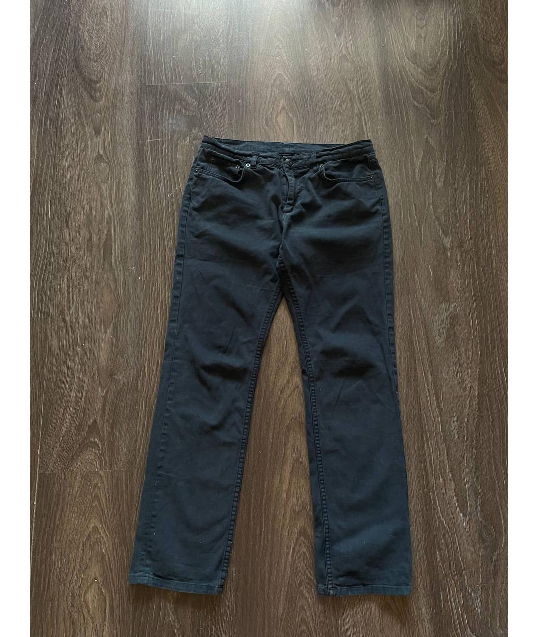 HELMUT LANG Антрацитовые хлопко-эластановые прямые джинсы, фото 7