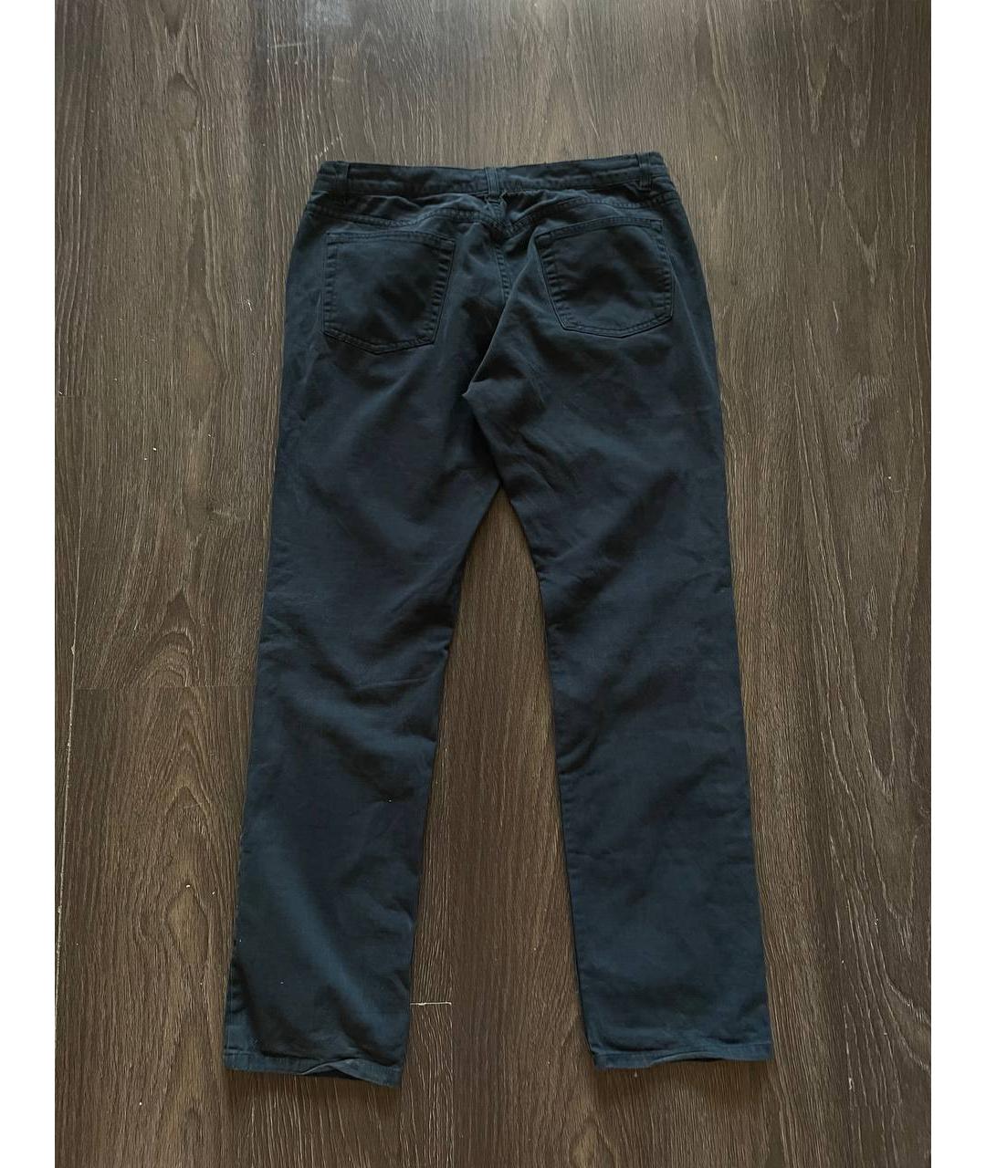 HELMUT LANG Антрацитовые хлопко-эластановые прямые джинсы, фото 2