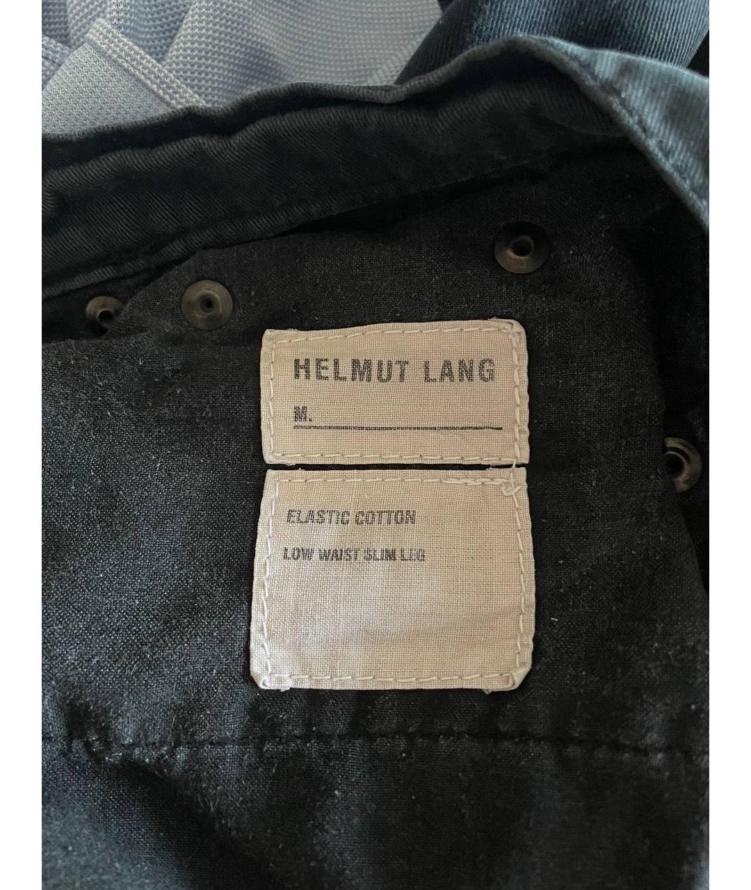 HELMUT LANG Антрацитовые хлопко-эластановые прямые джинсы, фото 4
