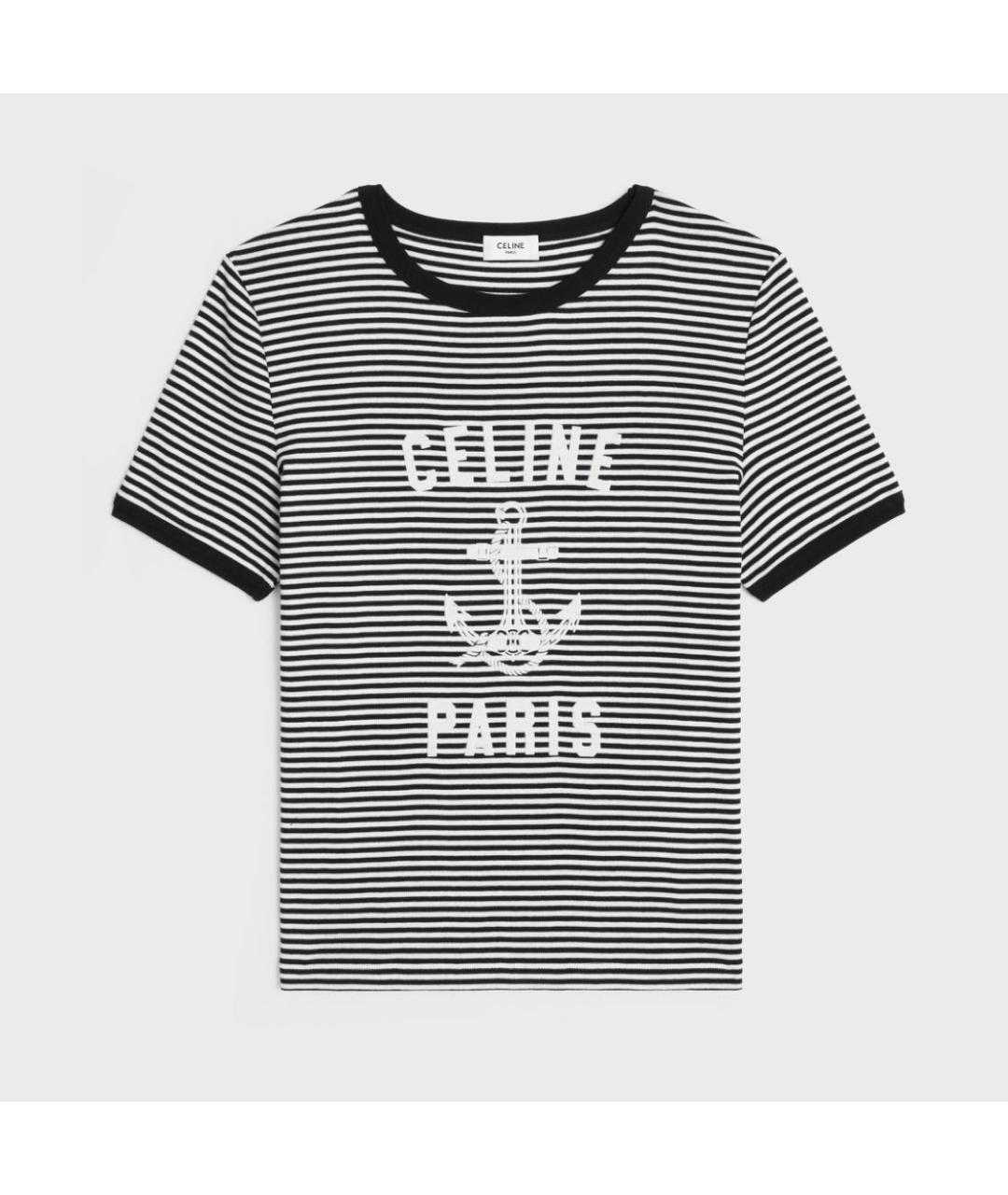 CELINE Черная хлопковая футболка, фото 5