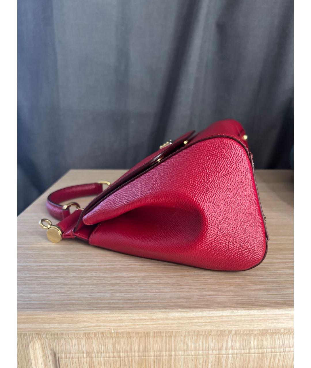 DOLCE&GABBANA Красная кожаная сумка с короткими ручками, фото 4