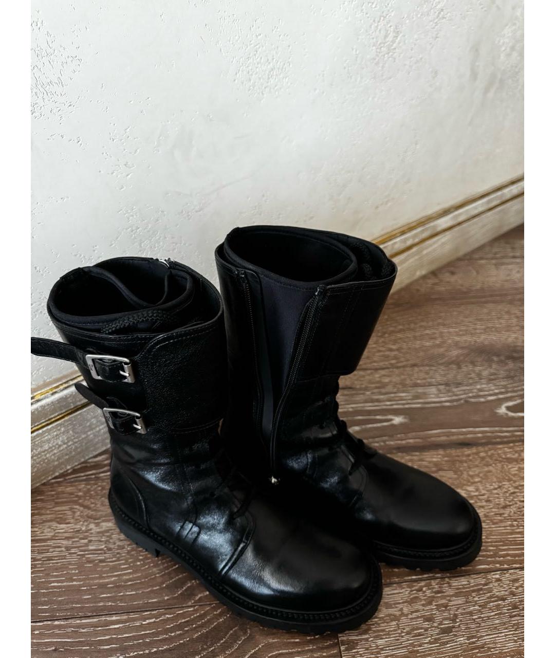 CHRISTIAN DIOR Черные кожаные ботинки, фото 7