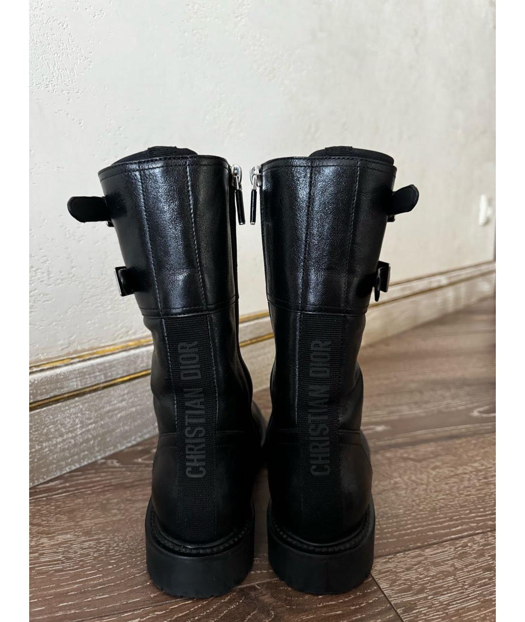 CHRISTIAN DIOR Черные кожаные ботинки, фото 4