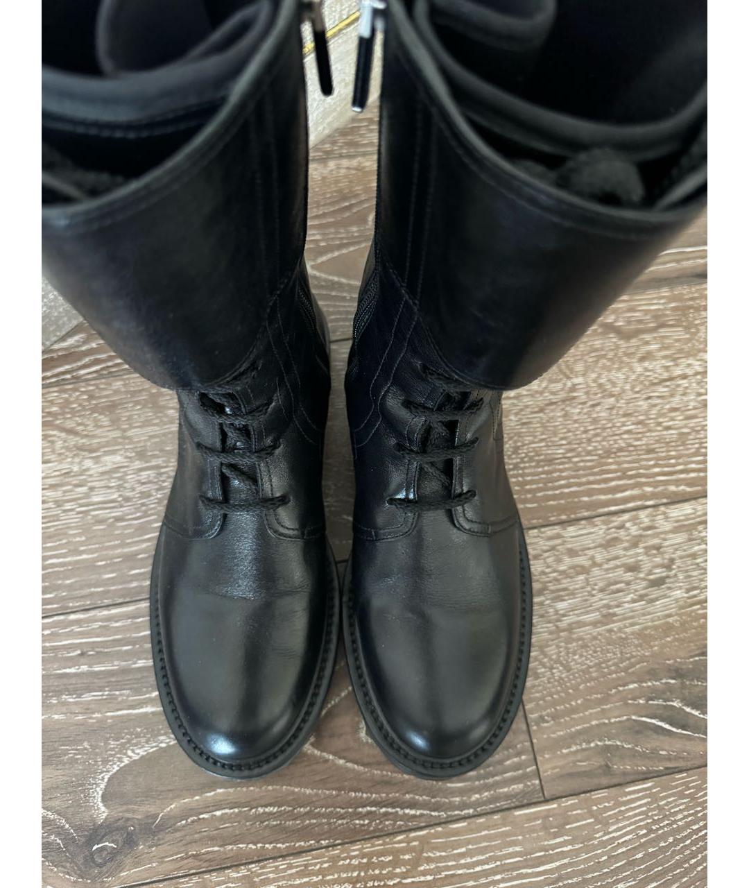 CHRISTIAN DIOR Черные кожаные ботинки, фото 3