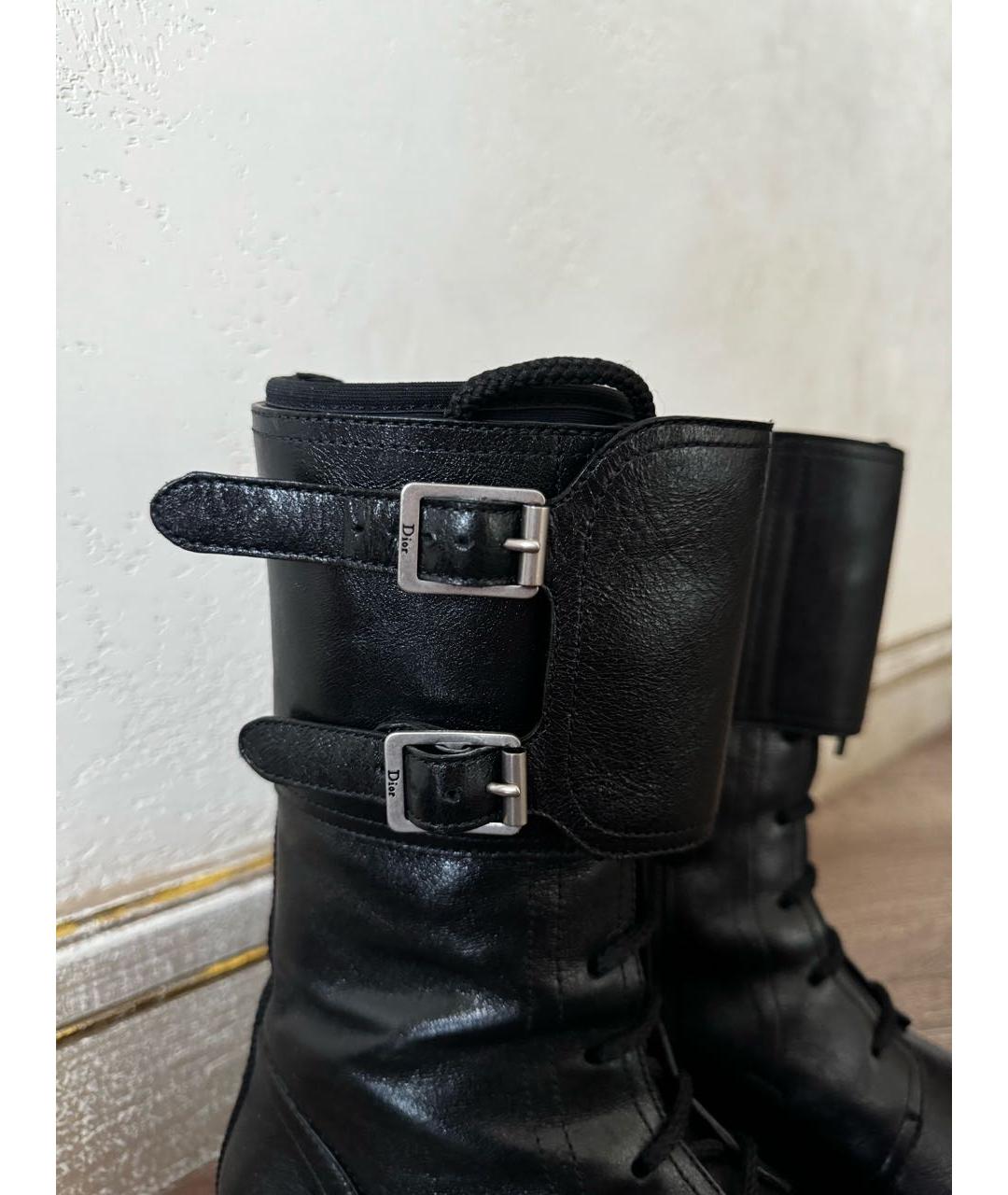 CHRISTIAN DIOR Черные кожаные ботинки, фото 8