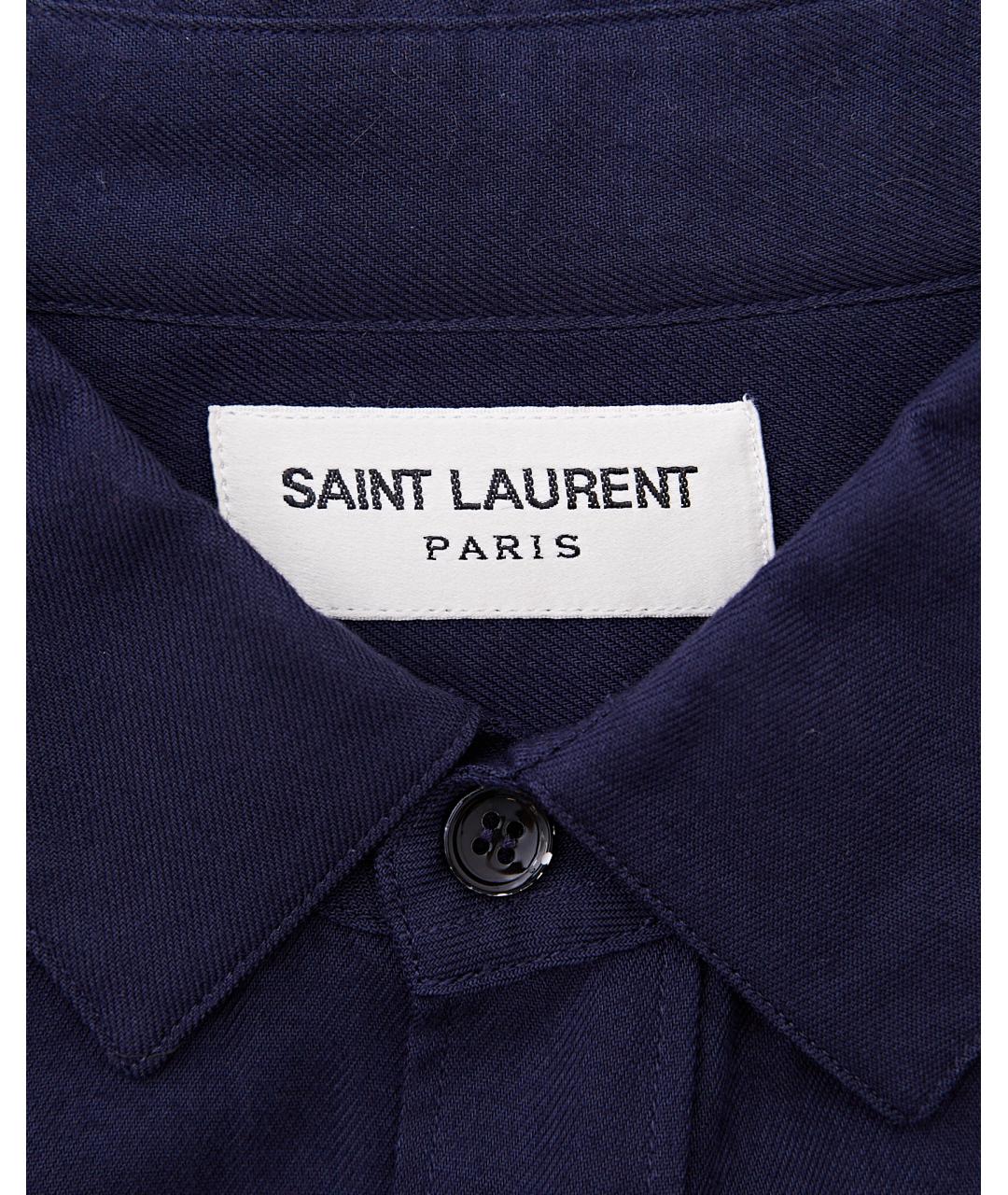 SAINT LAURENT Темно-синяя классическая рубашка, фото 6