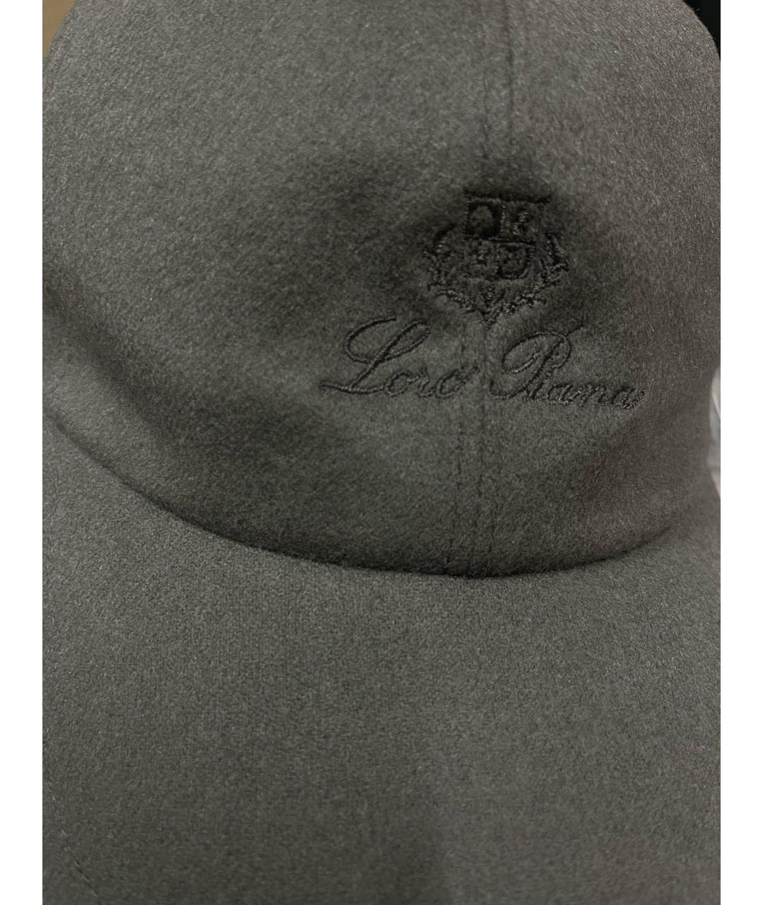 LORO PIANA Серая кашемировая кепка/бейсболка, фото 4