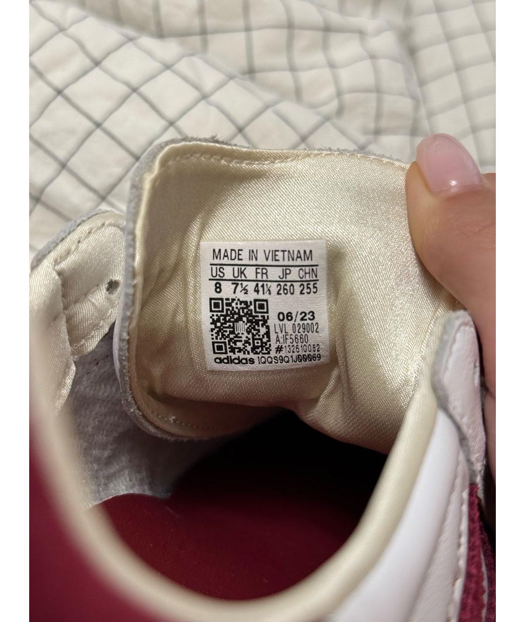 ADIDAS Бордовые кожаные кроссовки, фото 6