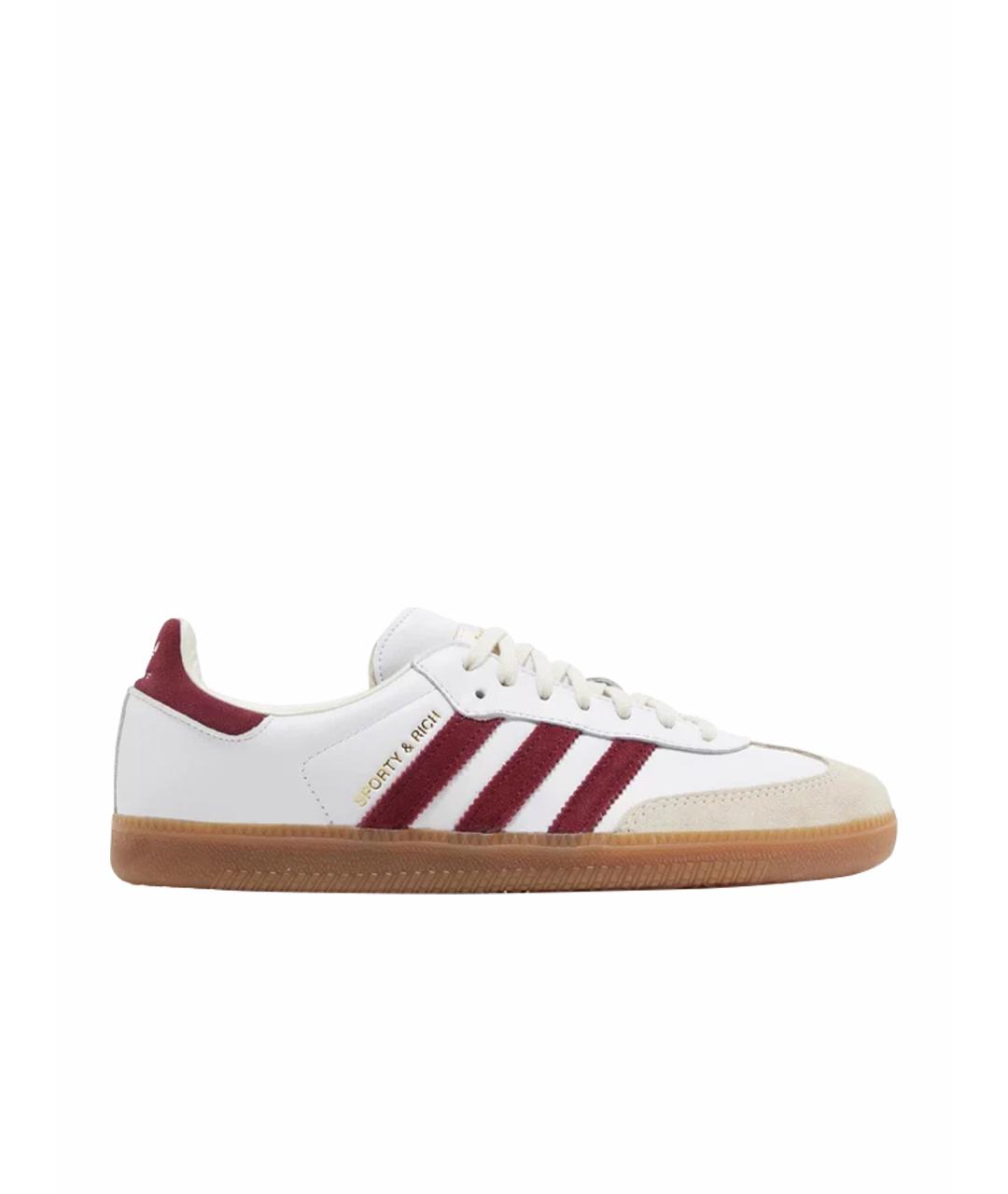 ADIDAS Бордовые кожаные кроссовки, фото 1