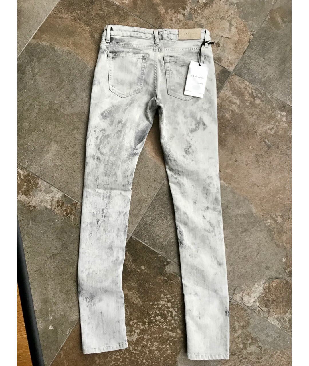 IRO Серые хлопко-эластановые джинсы слим, фото 3