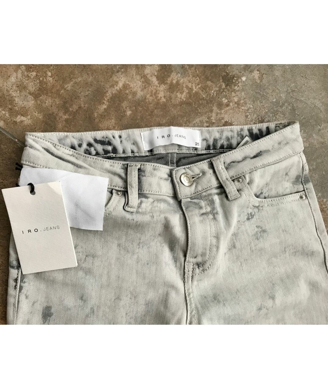 IRO Серые хлопко-эластановые джинсы слим, фото 2