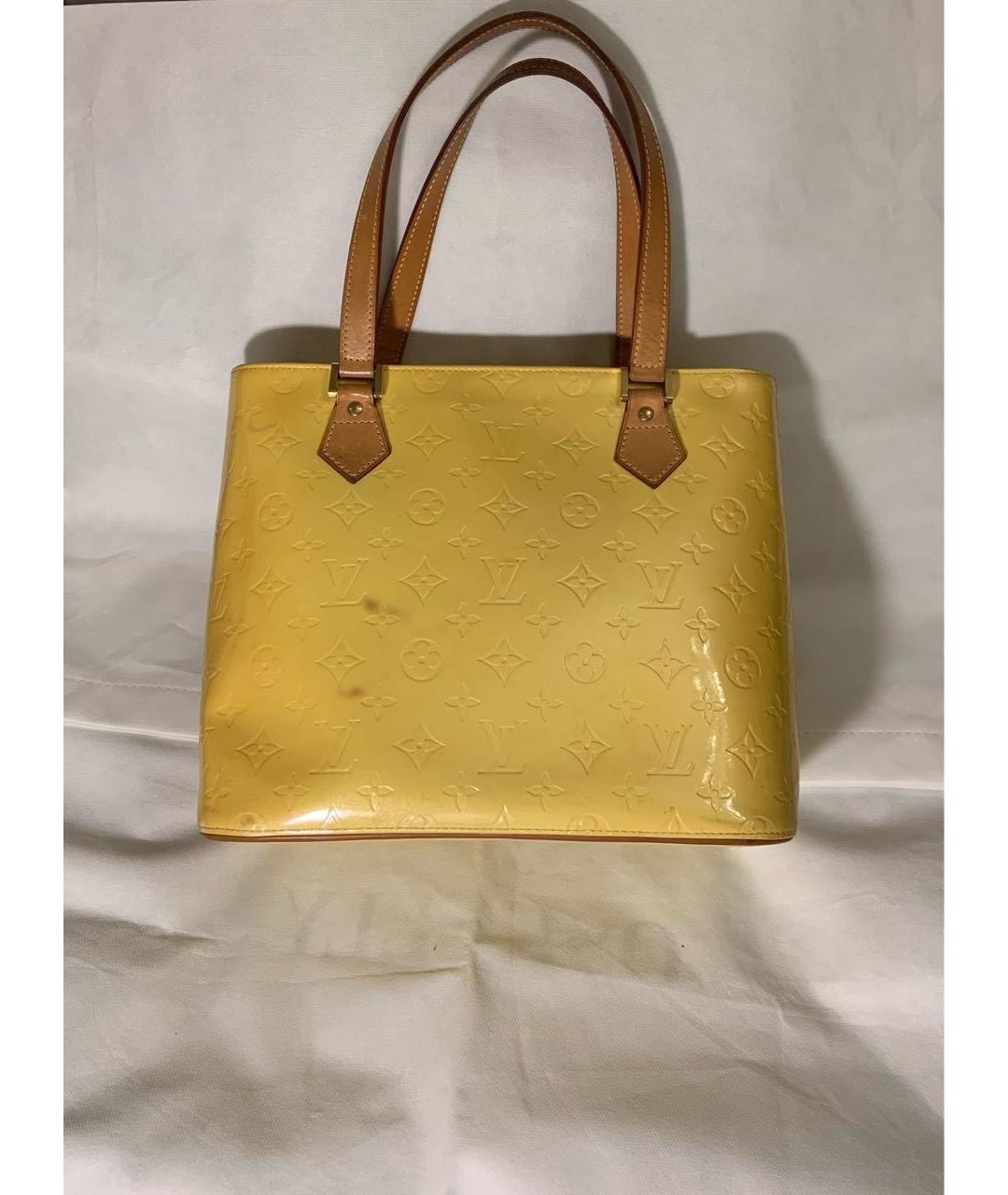 LOUIS VUITTON PRE-OWNED Желтая сумка тоут из лакированной кожи, фото 2