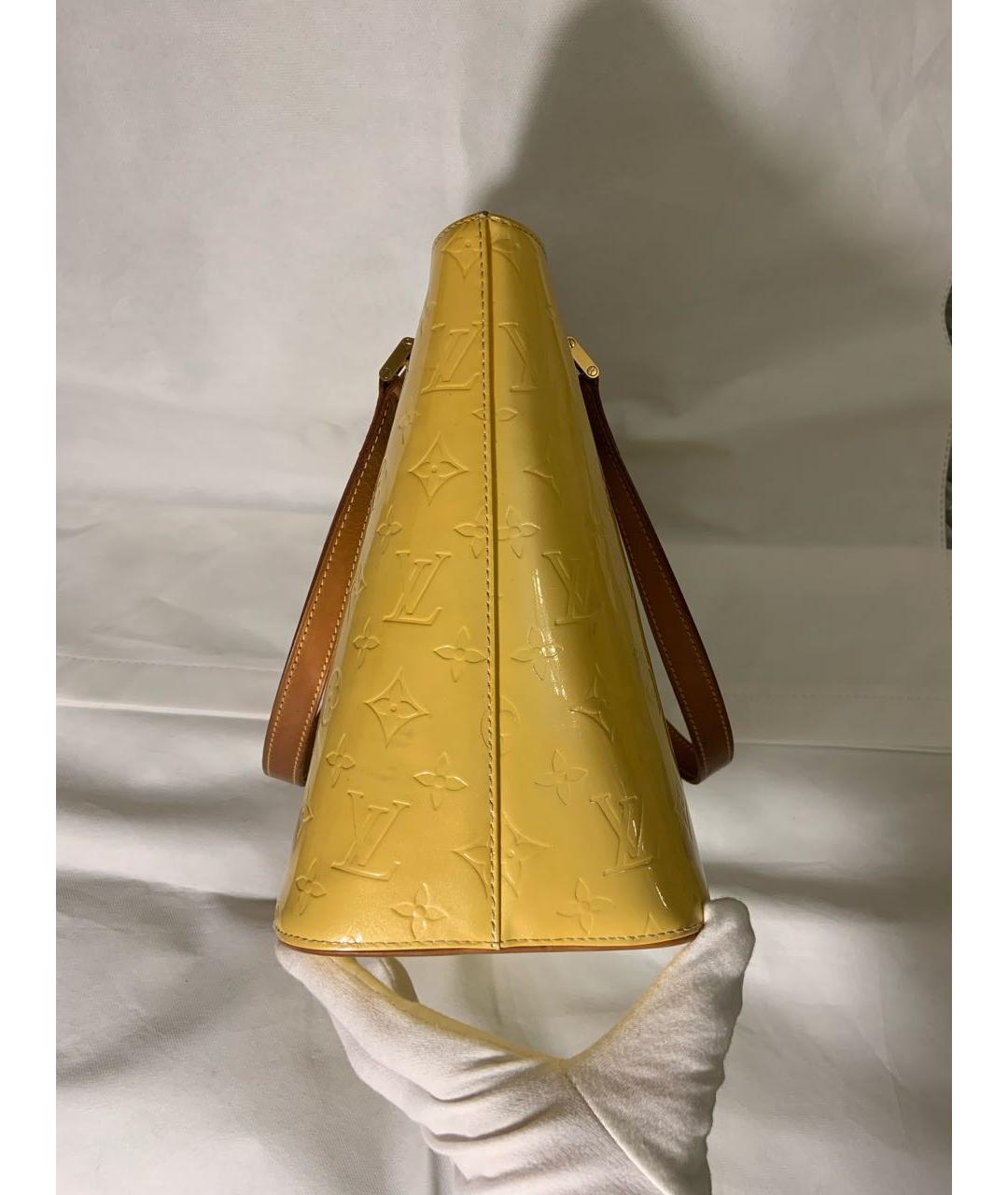 LOUIS VUITTON PRE-OWNED Желтая сумка тоут из лакированной кожи, фото 6