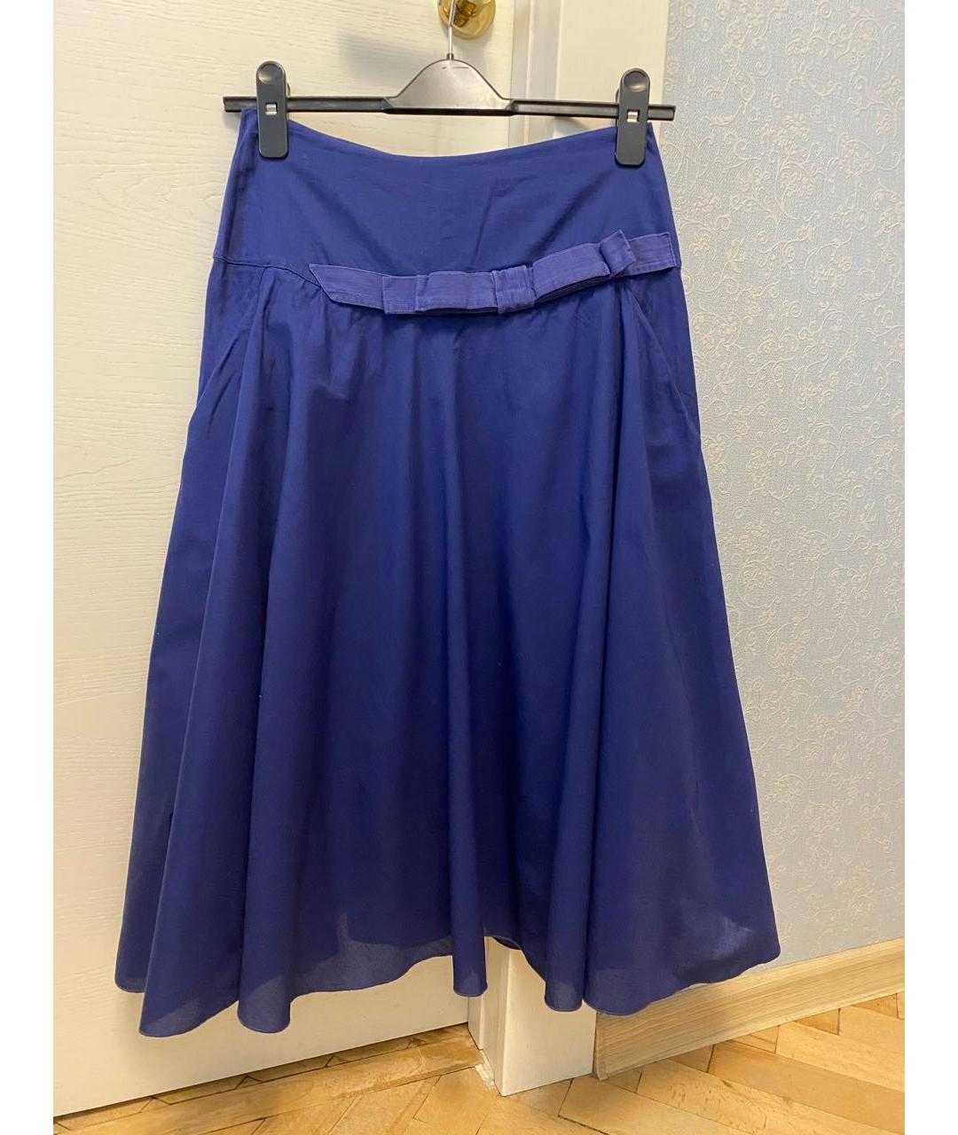 DOROTHEE SCHUMACHER Синяя хлопковая юбка миди, фото 5