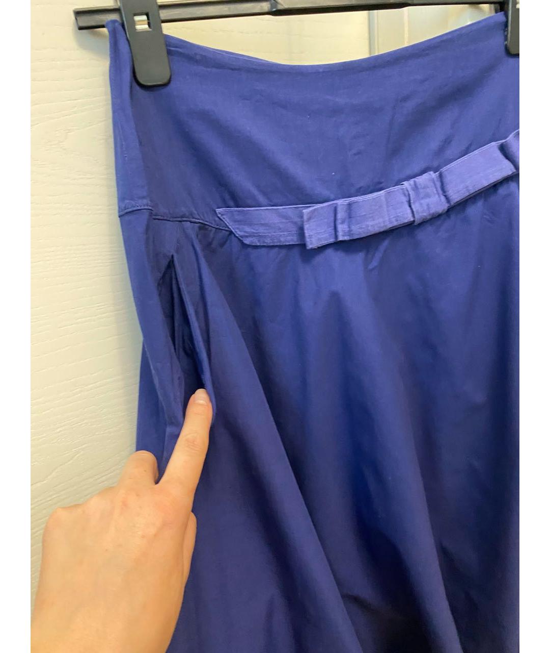 DOROTHEE SCHUMACHER Синяя хлопковая юбка миди, фото 4