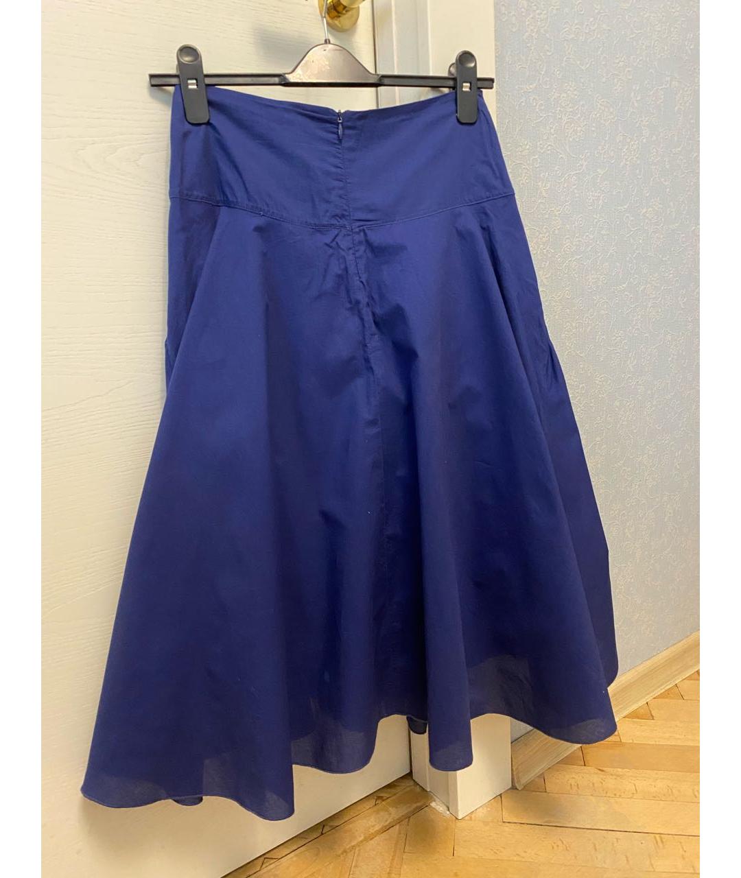DOROTHEE SCHUMACHER Синяя хлопковая юбка миди, фото 2