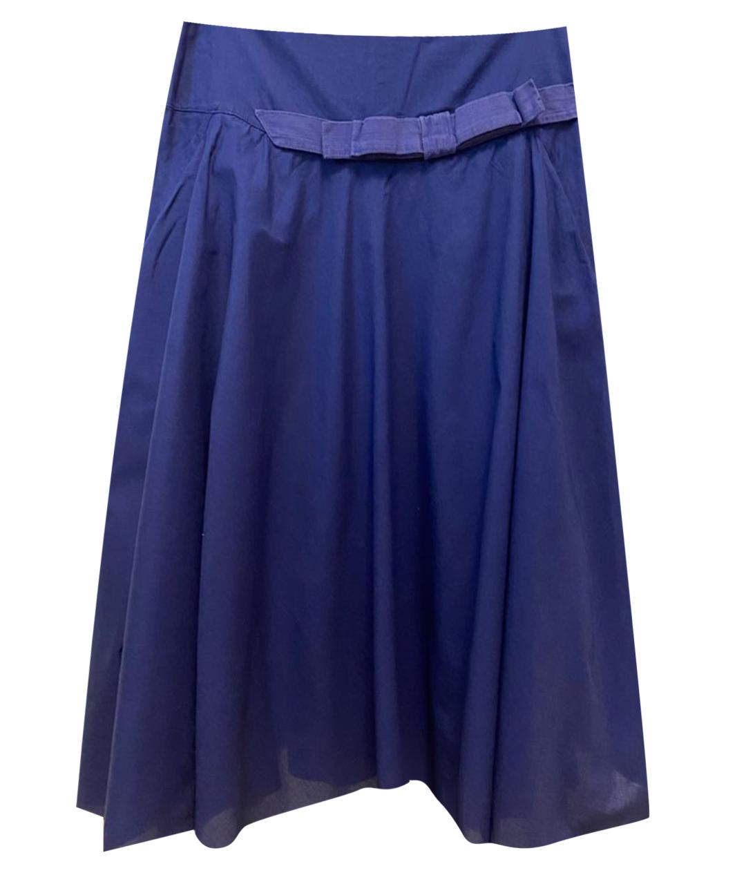 DOROTHEE SCHUMACHER Синяя хлопковая юбка миди, фото 1