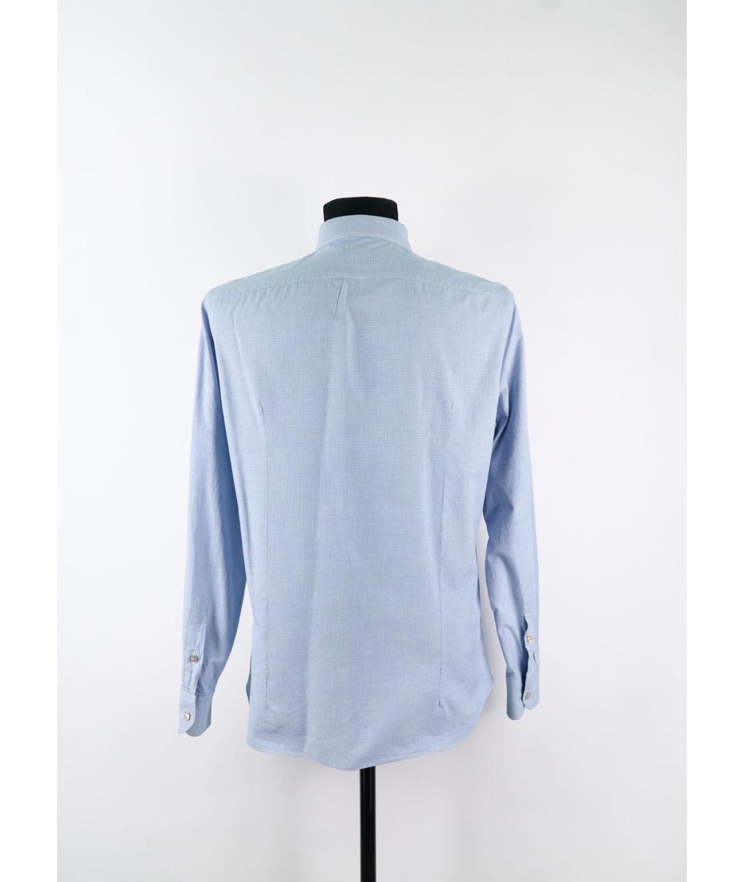 LORO PIANA Голубая хлопковая классическая рубашка, фото 2