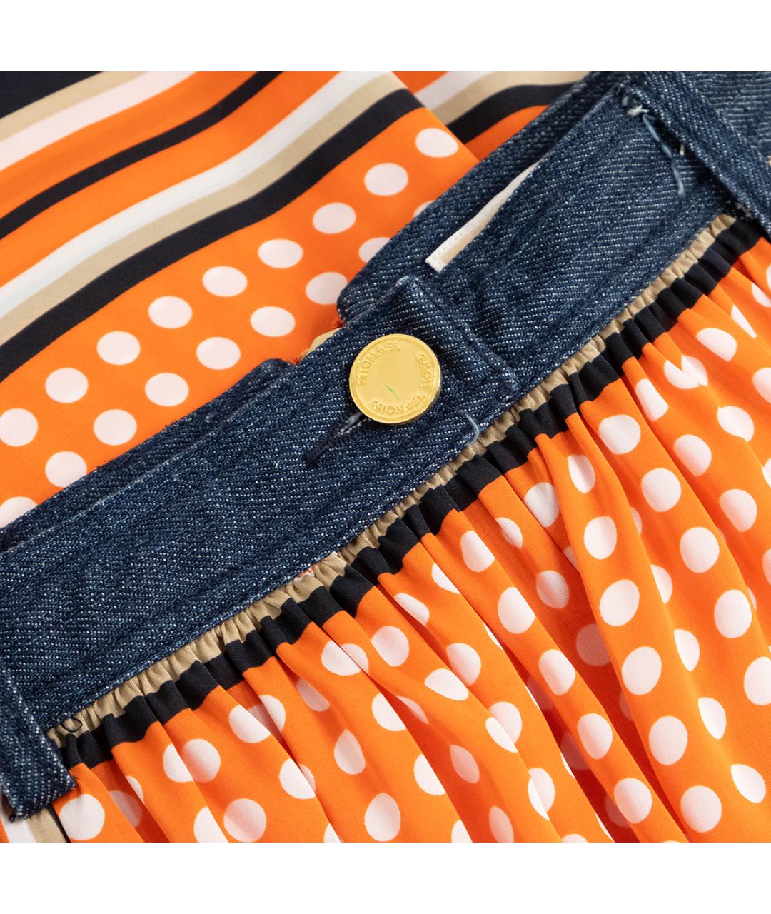MICHAEL MICHAEL KORS Оранжевая полиэстеровая юбка миди, фото 3