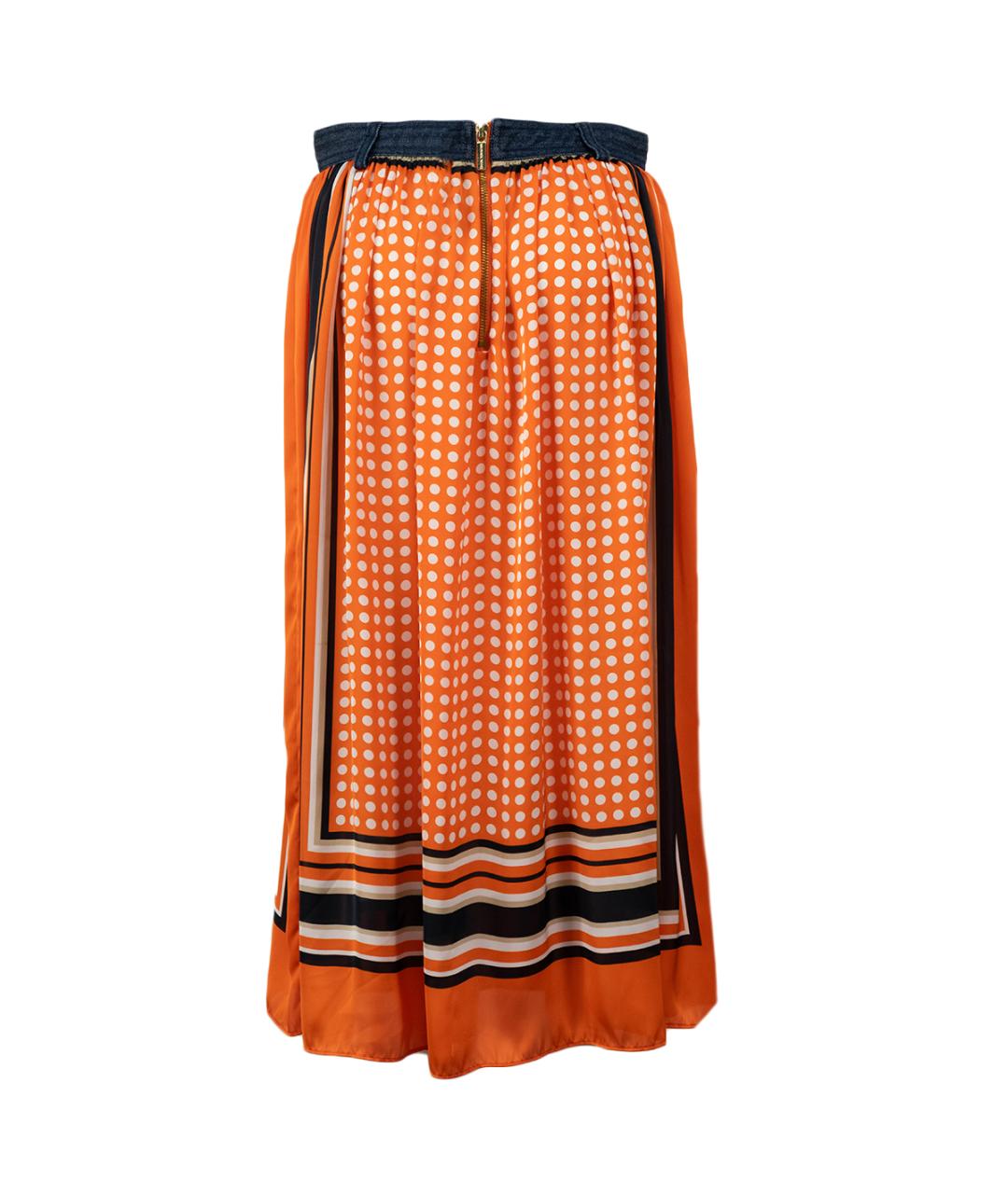 MICHAEL MICHAEL KORS Оранжевая полиэстеровая юбка миди, фото 2