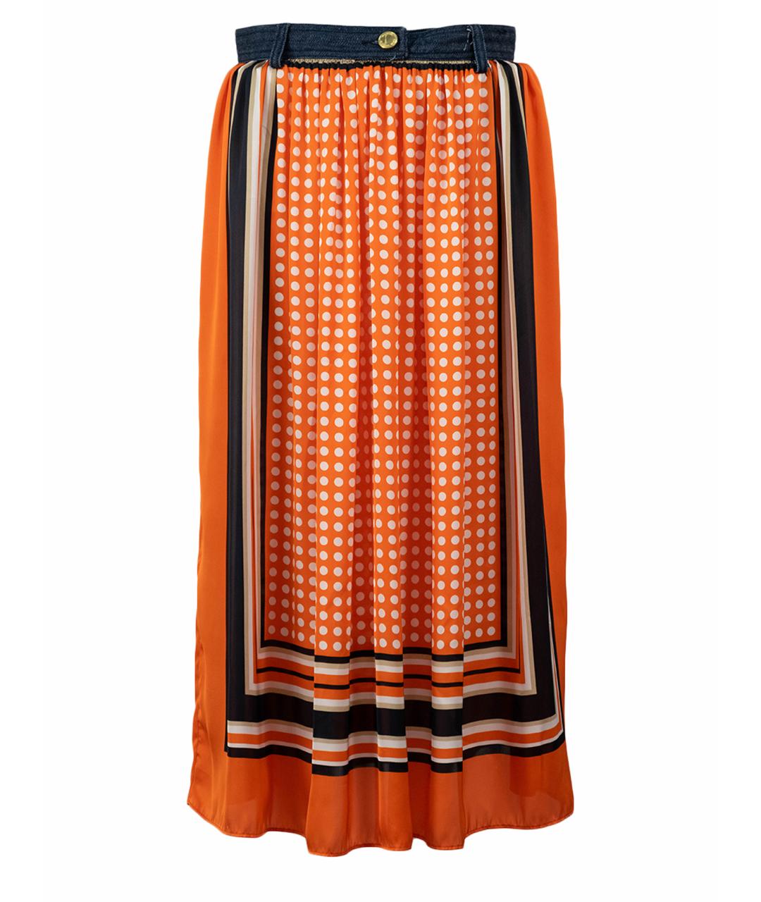 MICHAEL MICHAEL KORS Оранжевая полиэстеровая юбка миди, фото 1