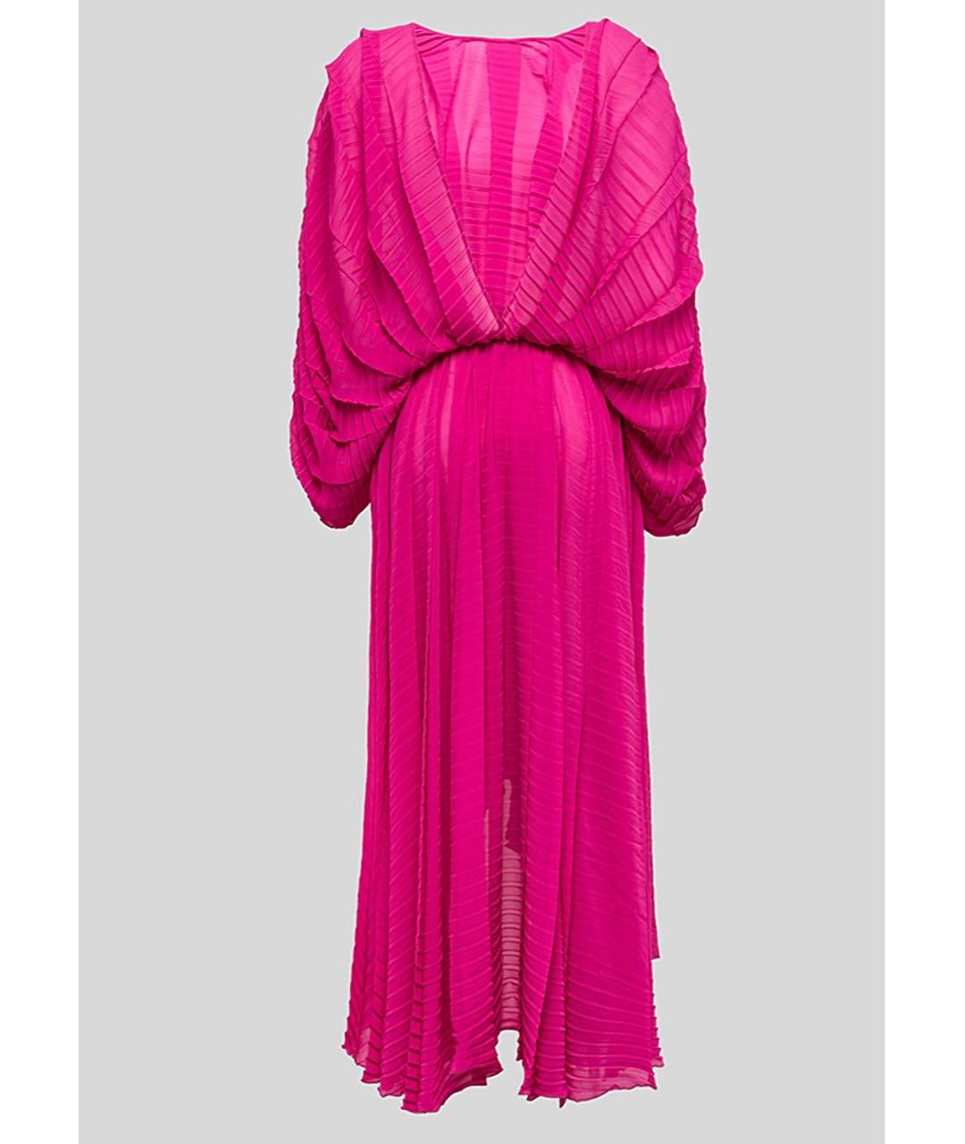 MSGM Фуксия полиэстеровое вечернее платье, фото 9