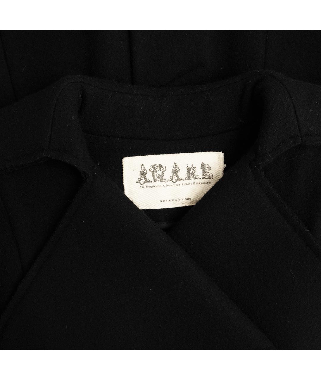 A.W.A.K.E. Черное шерстяное пальто, фото 3