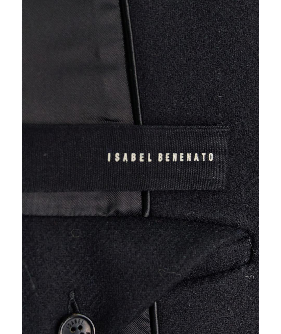 ISABEL BENENATO Черное шерстяное пальто, фото 3