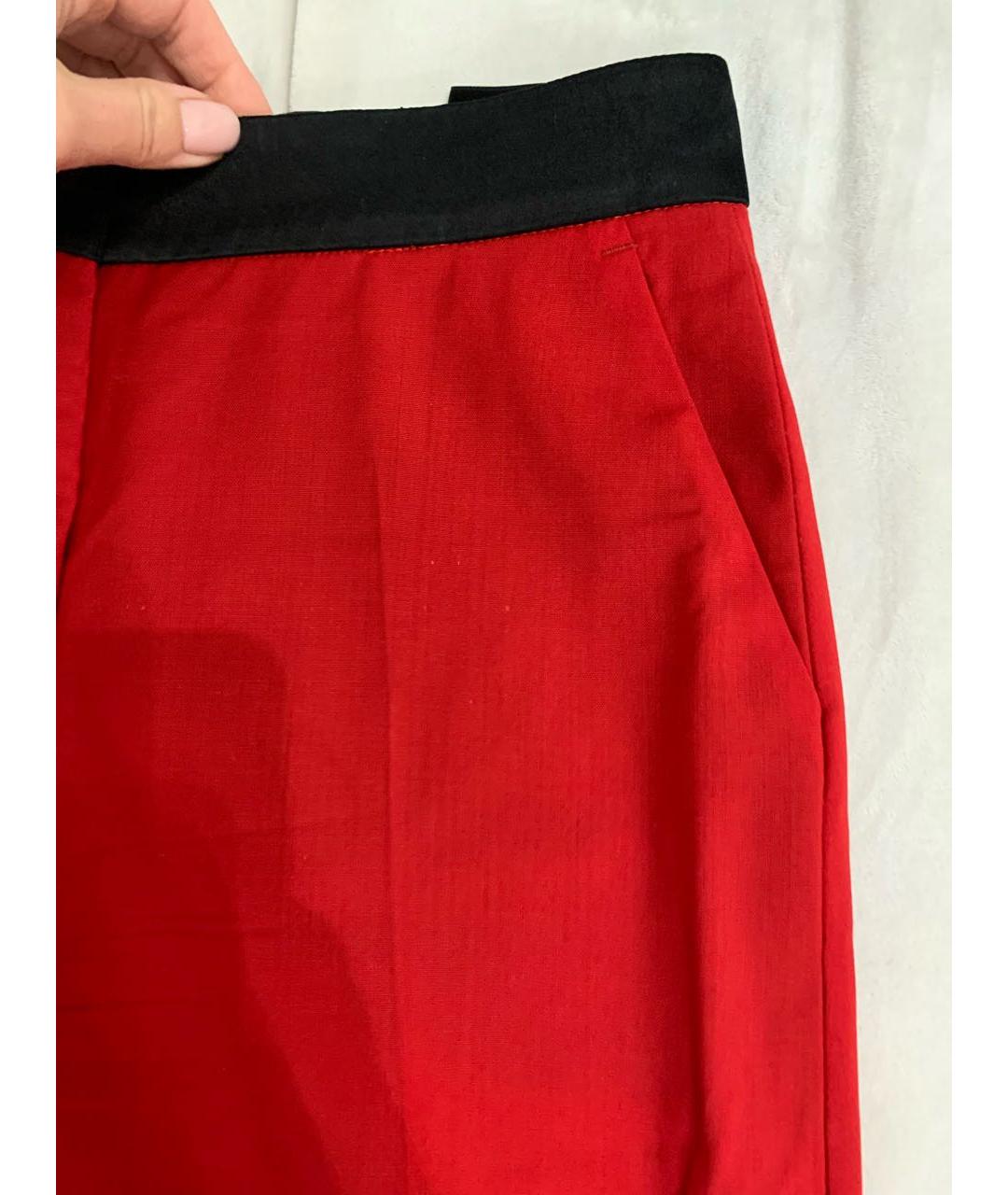 DEREK LAM Красные прямые брюки, фото 4