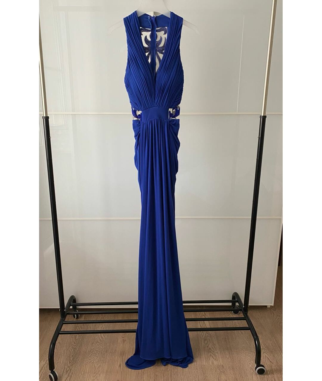 JOVANI Синее кружевное вечернее платье, фото 8