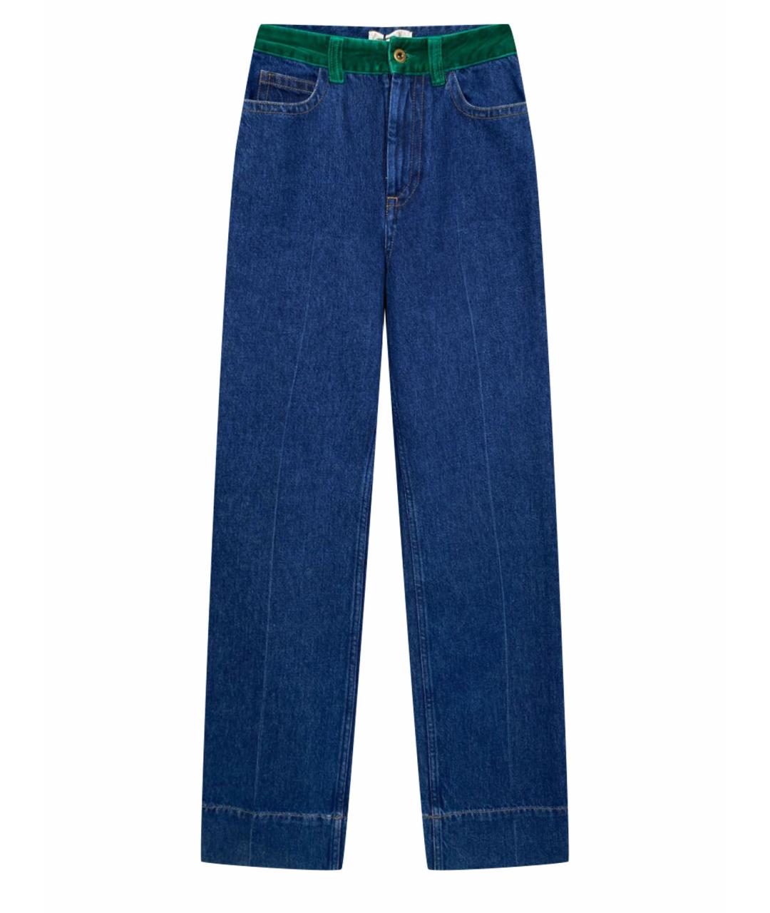 WALES BONNER Синие хлопковые прямые джинсы, фото 1