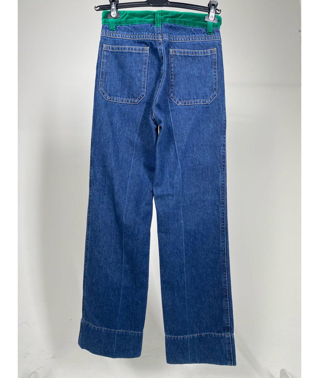 WALES BONNER Синие хлопковые прямые джинсы, фото 2