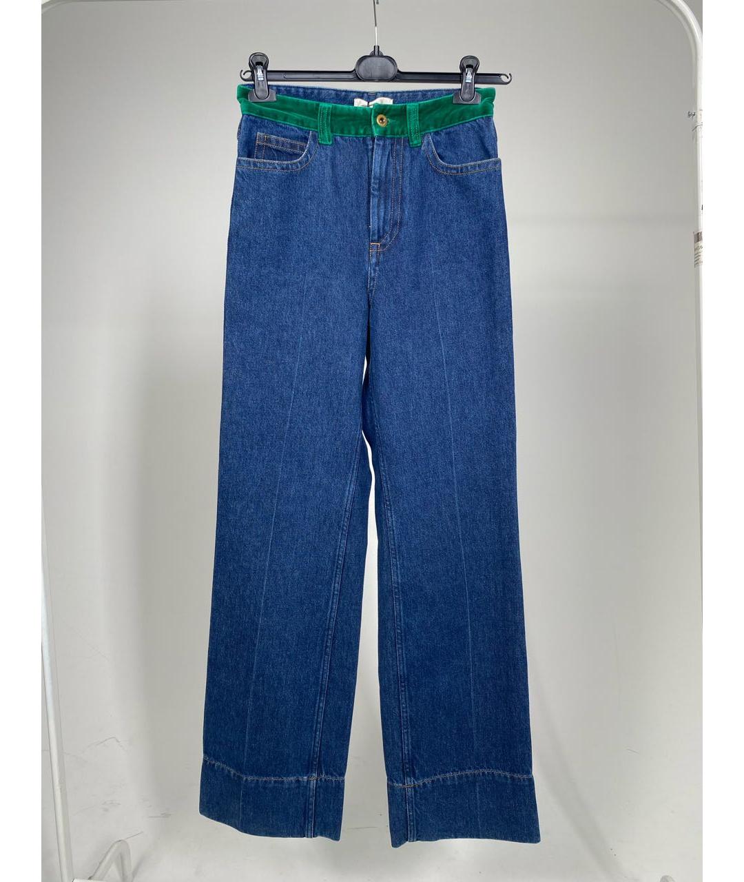 WALES BONNER Синие хлопковые прямые джинсы, фото 6