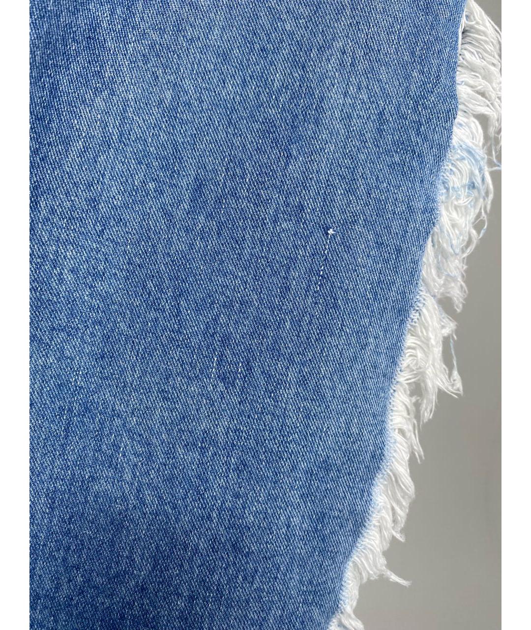 KSENIA SCHNAIDER Голубые хлопковые прямые джинсы, фото 4