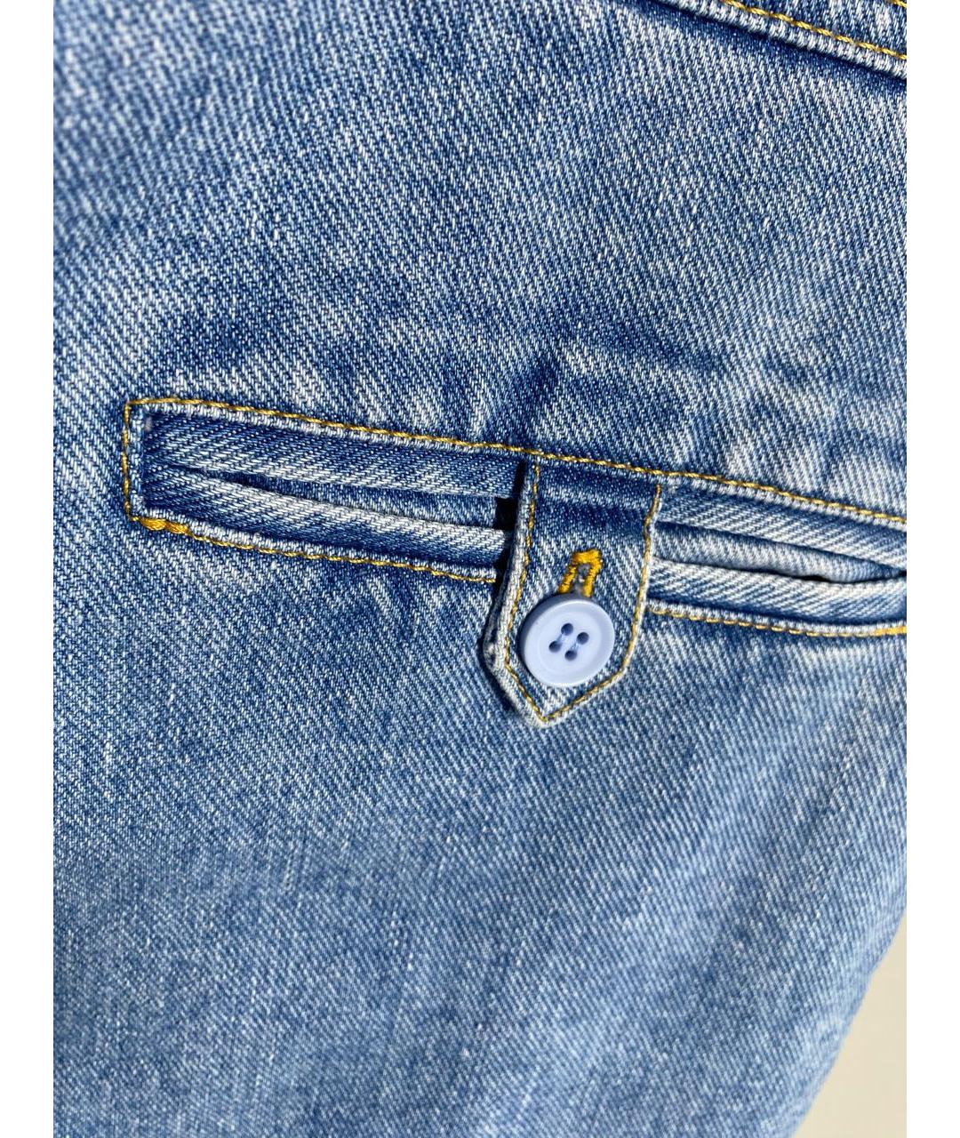 KSENIA SCHNAIDER Голубые хлопковые прямые джинсы, фото 6