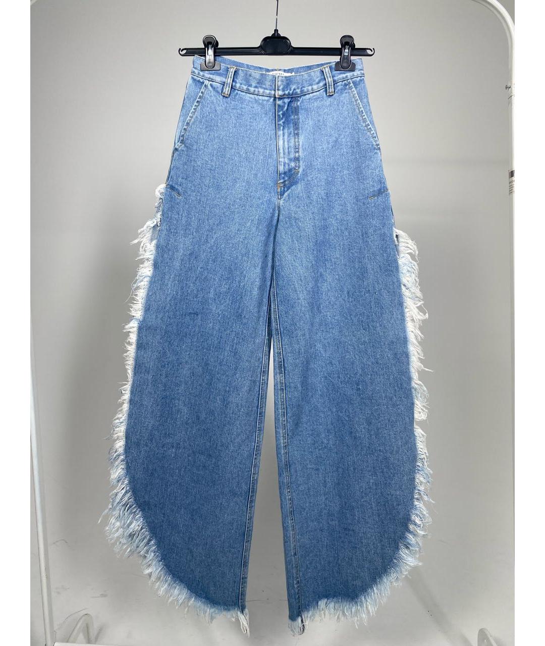 KSENIA SCHNAIDER Голубые хлопковые прямые джинсы, фото 8