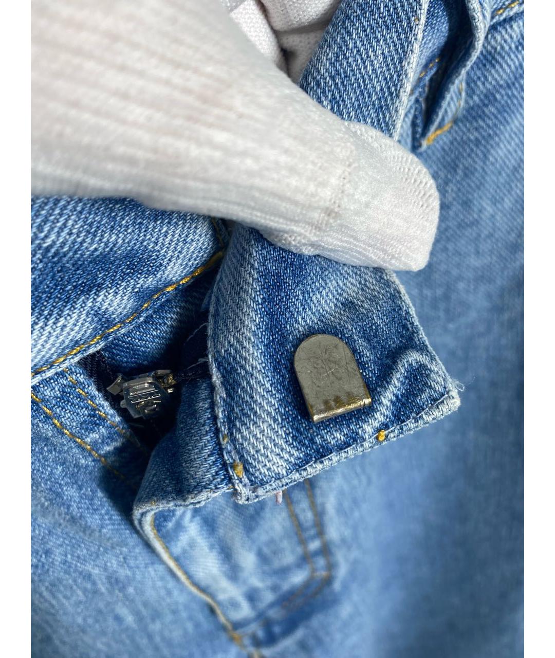 KSENIA SCHNAIDER Голубые хлопковые прямые джинсы, фото 5