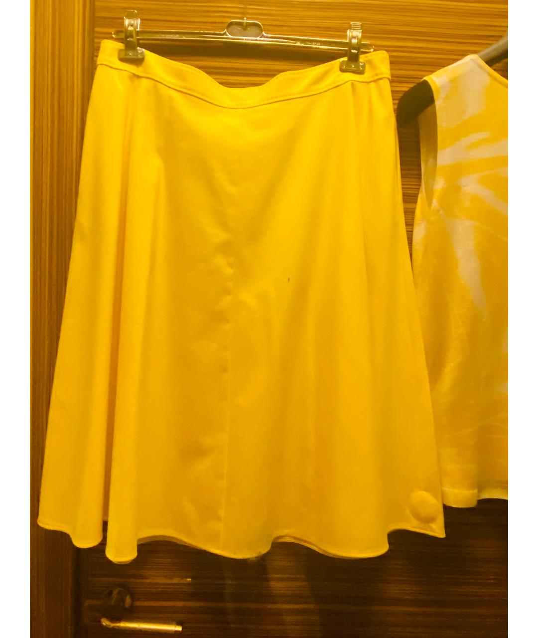 ESCADA Желтый хлопковый костюм с юбками, фото 6