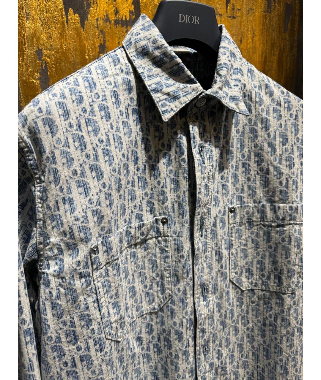 CHRISTIAN DIOR Голубая кэжуал рубашка, фото 2