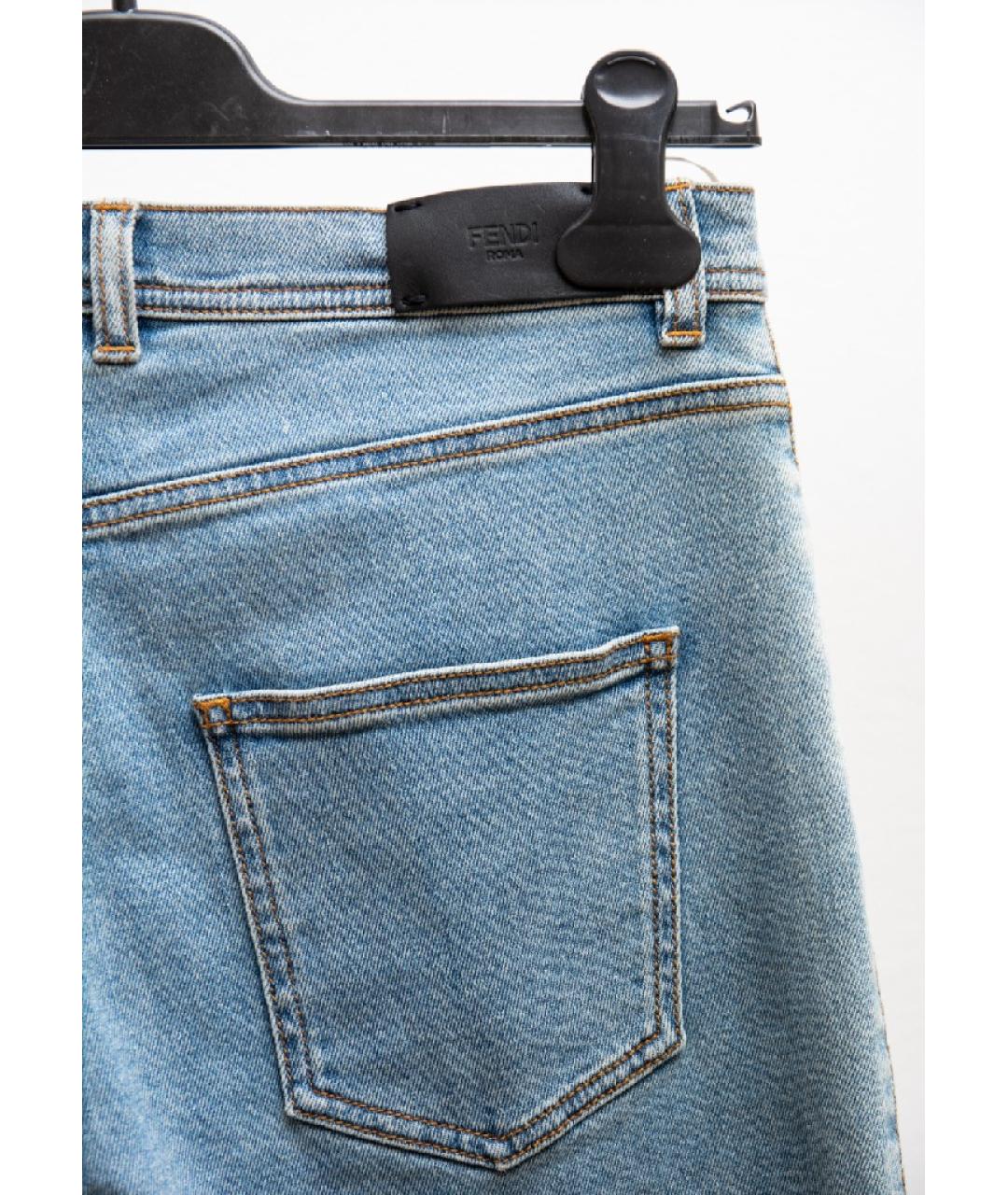 FENDI Хлопковые прямые джинсы, фото 5