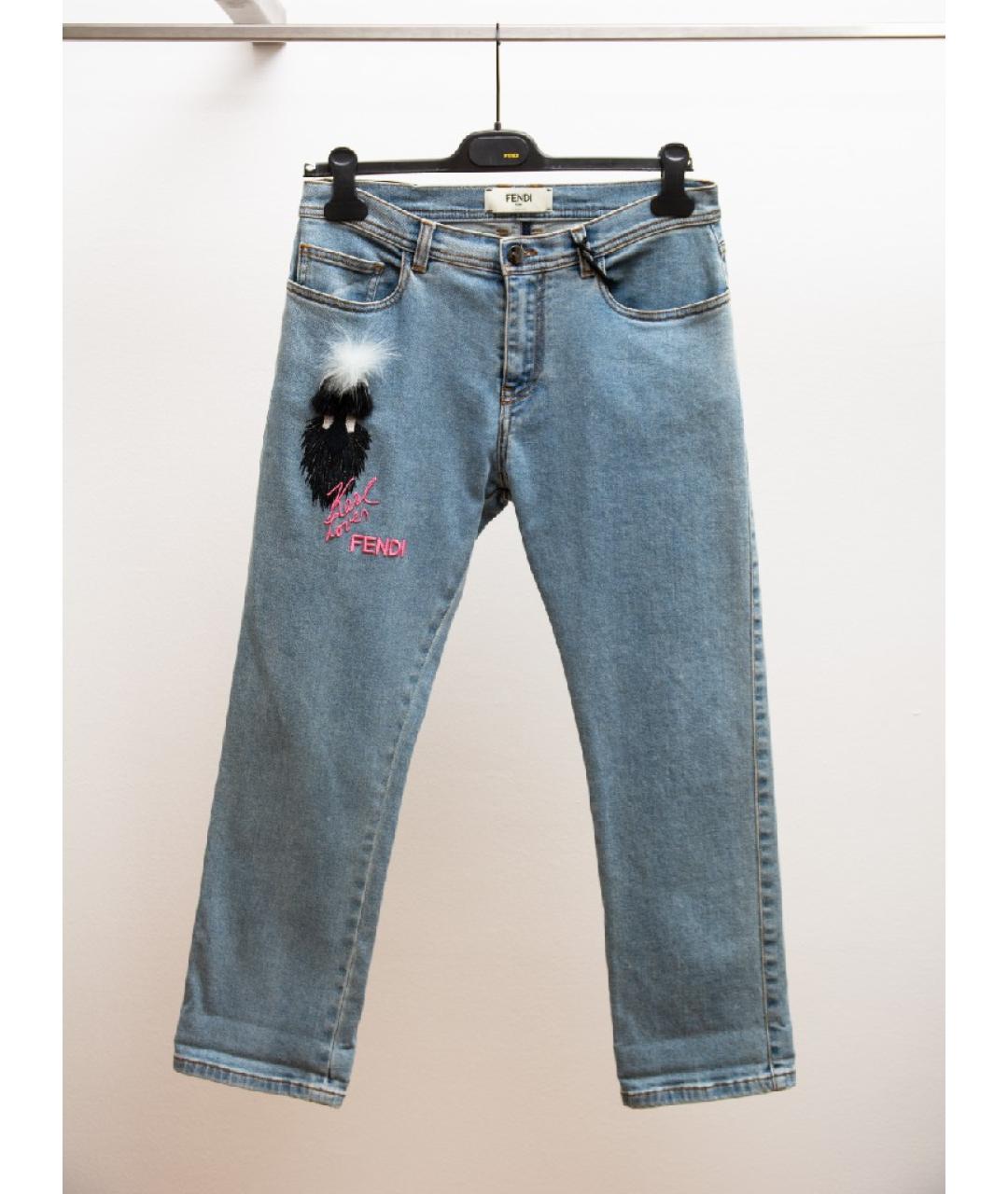 FENDI Хлопковые прямые джинсы, фото 6