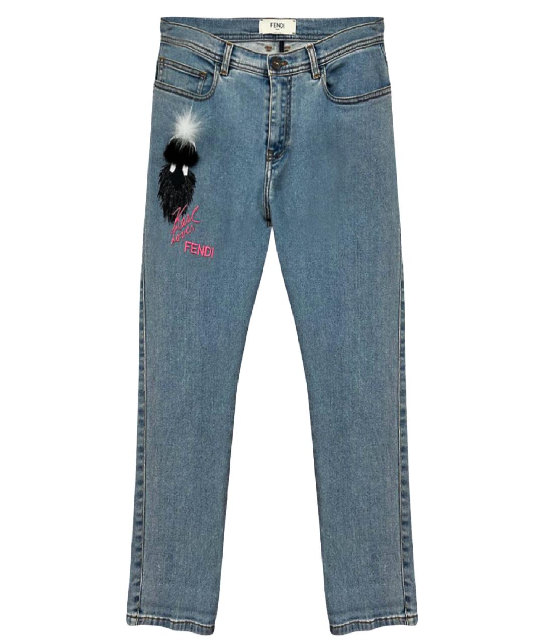 FENDI Хлопковые прямые джинсы, фото 1