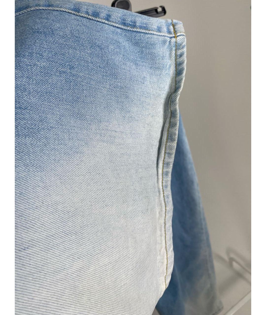 3X1 Голубые хлопковые прямые джинсы, фото 3