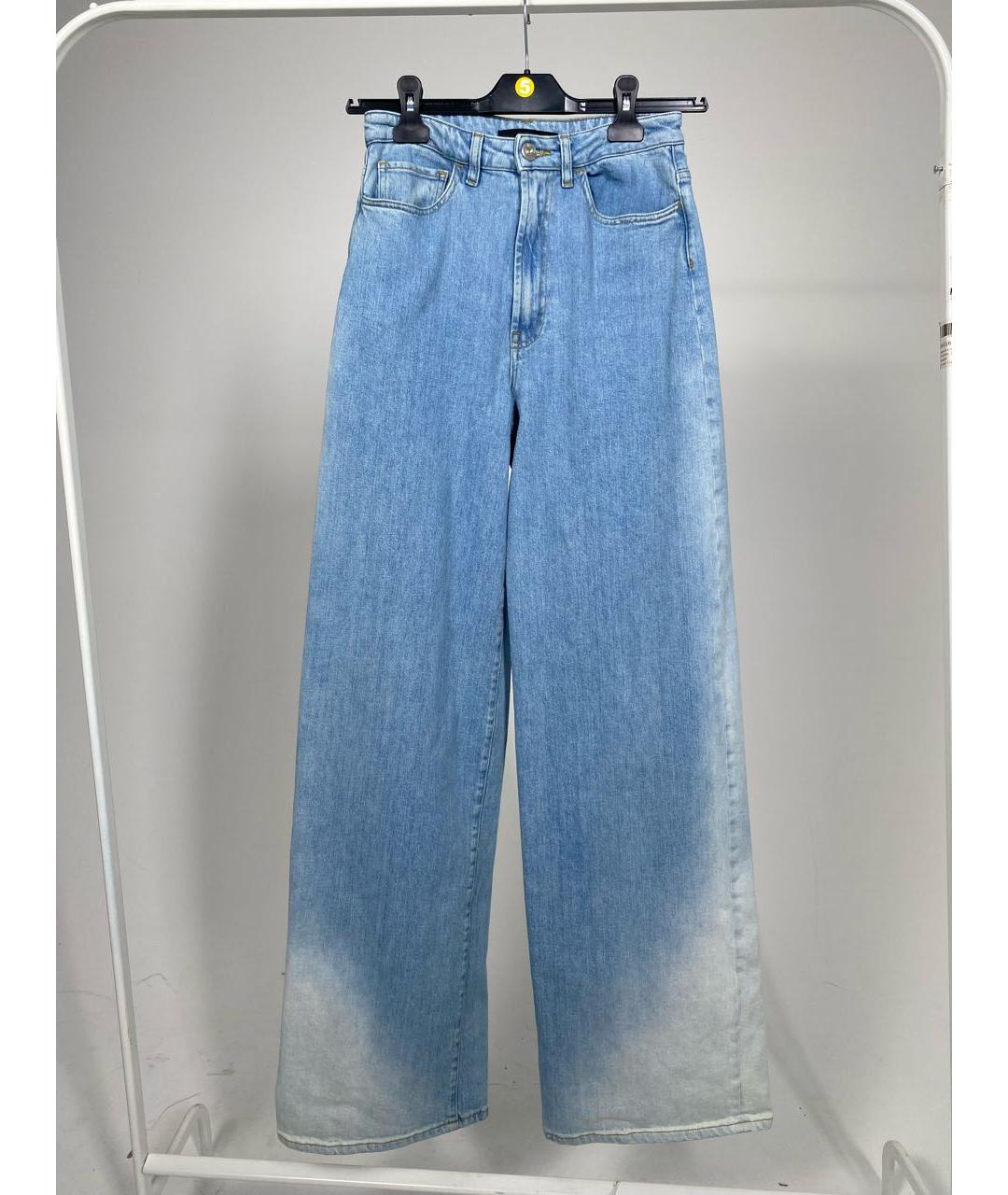 3X1 Голубые хлопковые прямые джинсы, фото 7