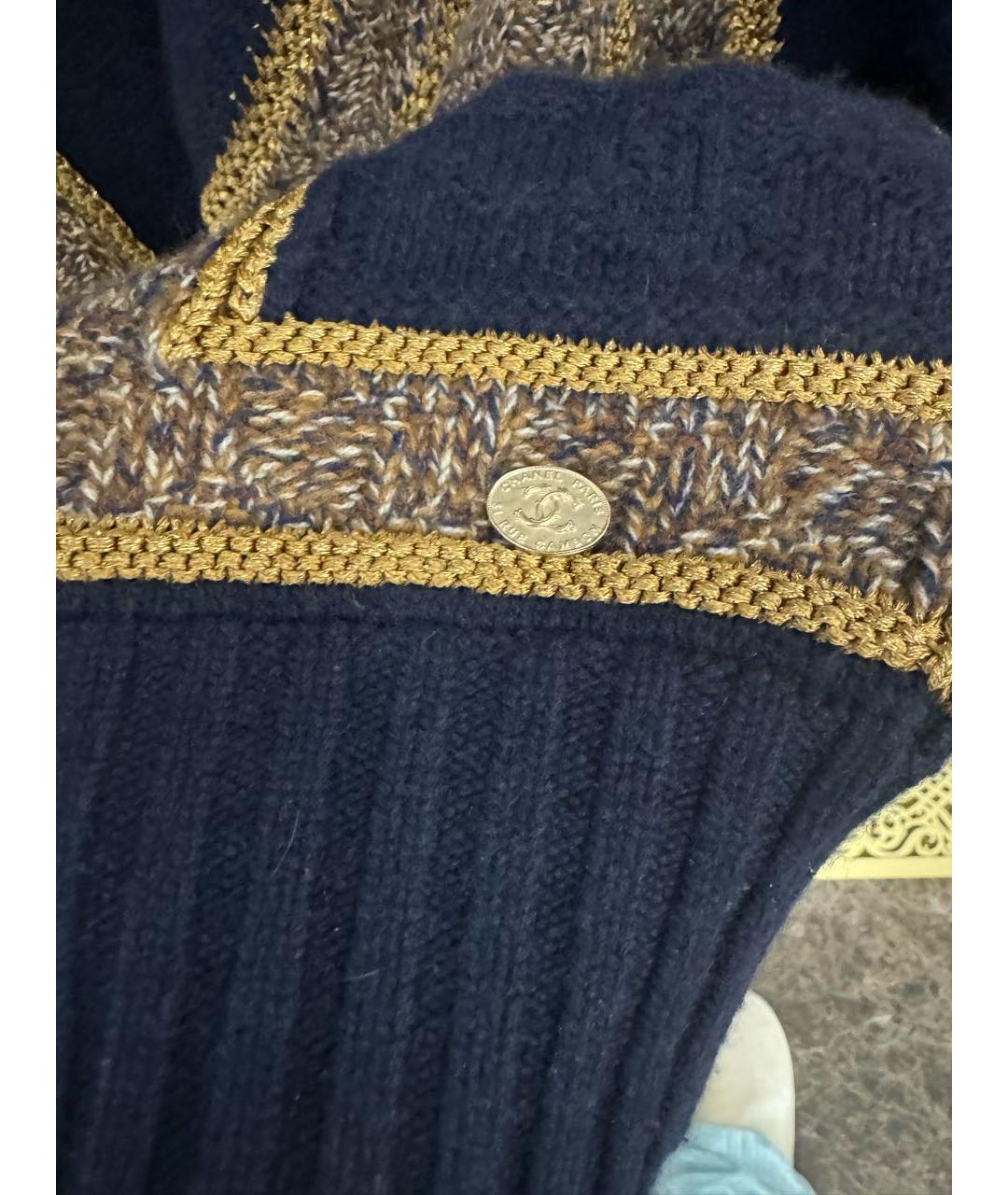 CHANEL PRE-OWNED Темно-синий кашемировый джемпер / свитер, фото 3