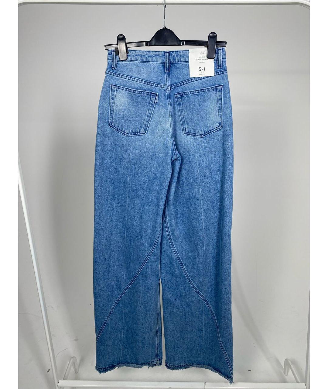 3X1 Голубые хлопковые прямые джинсы, фото 2