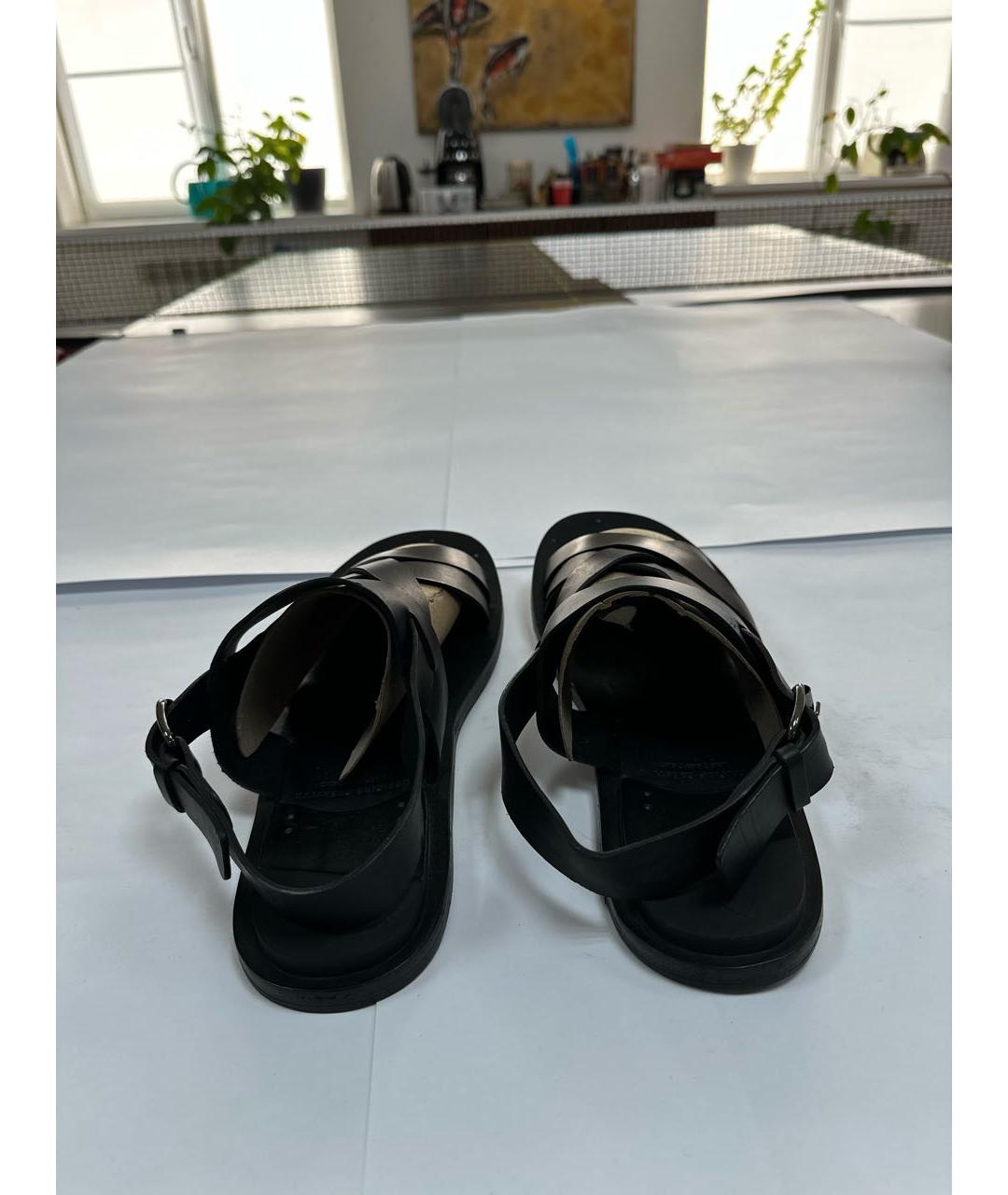 OFFICINE CREATIVE Черные кожаные сандалии, фото 4