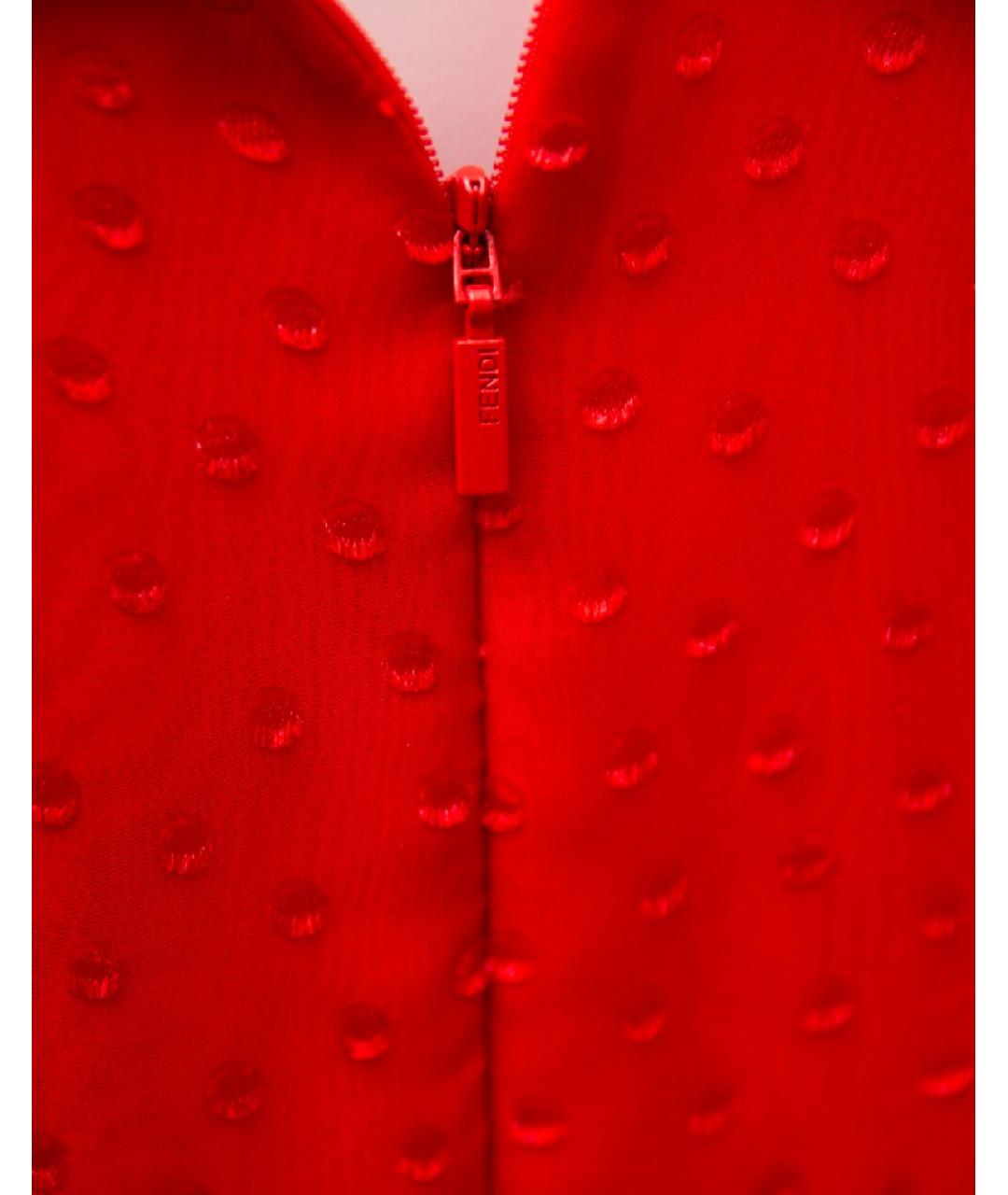 FENDI Красное шелковое платье, фото 5